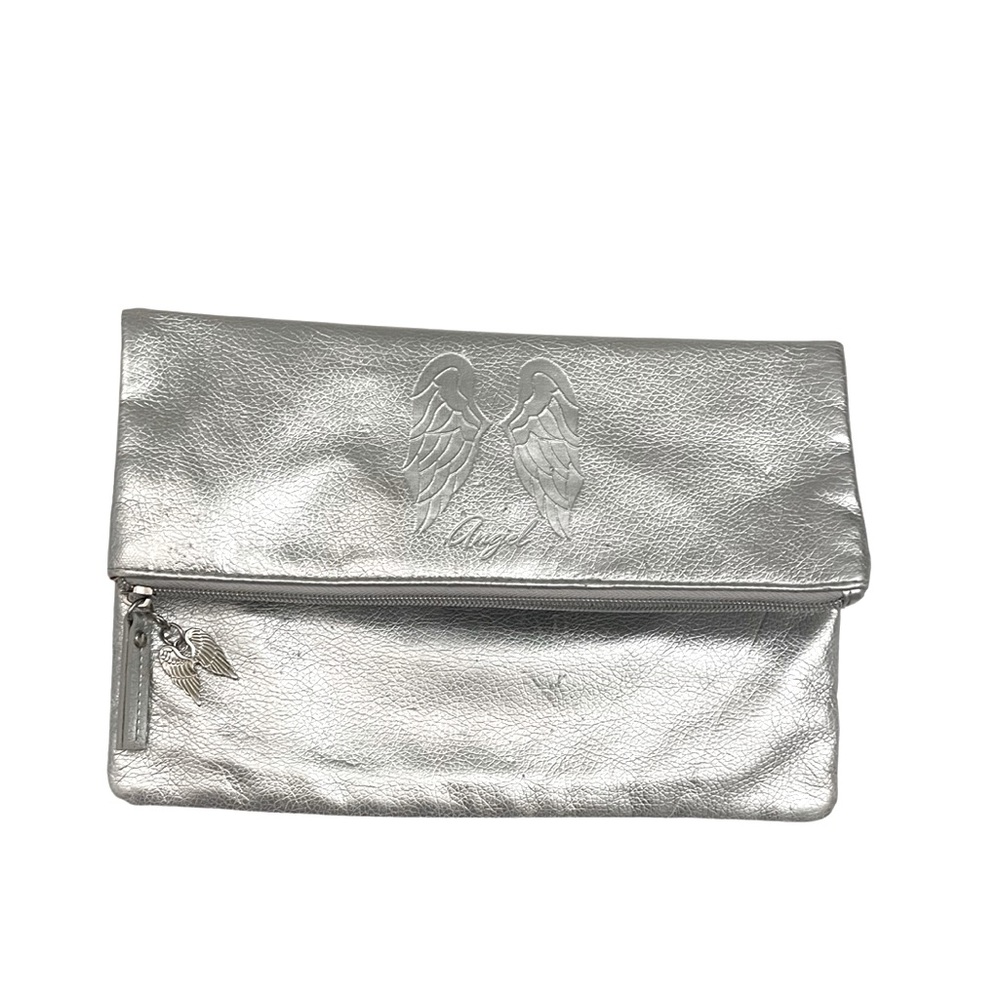NWOT VICTORIA'S SECRET ANGEL WING METALLIC SILVER CLUTCH